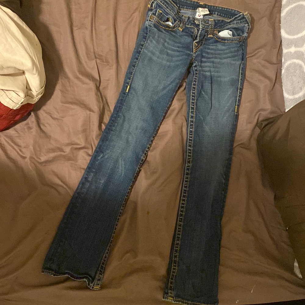 womens true religion blue jeans (bootcut)